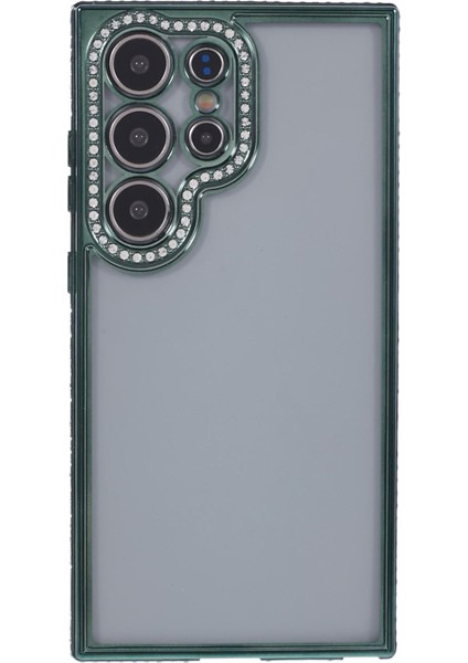 Samsung Galaxy S22 Ultra 5g Kılıf Bling Rhinestones Yumuşak Tpu Telefon Kılıfı-Gece Yarısı Yeşili (Yurt Dışından)