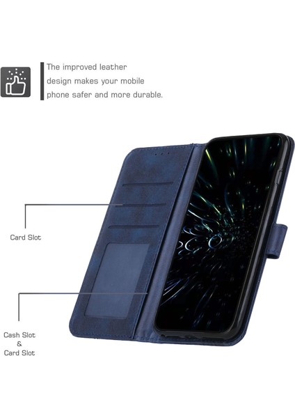 Seashell Digital Samsung Galaxy M15 5g Çizilmez Pu Deri Telefon Kılıfı Standı Cep Telefonu Kapağı-Safir (Yurt Dışından)