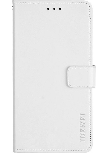 Samsung Galaxy M55 5g Kılıf Crazy Horse Doku Pu Deri Telefon Kapak Kart Tutucu Stand-Beyaz (Yurt Dışından)