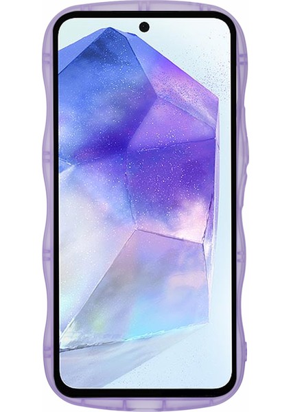 Samsung Galaxy A54 5g Tpu Kılıf Çizilmez Epoksi Dalgalı Kenar Arka Telefon Kapağı-Şeffaf Mor (Yurt Dışından) fiyatları