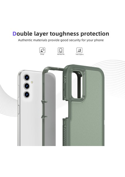 Samsung Galaxy A14 5g/4g Kılıf Anti-Damla Tpu+Pc Telefon Arka Kapak-Gri Yeşil (Yurt Dışından)