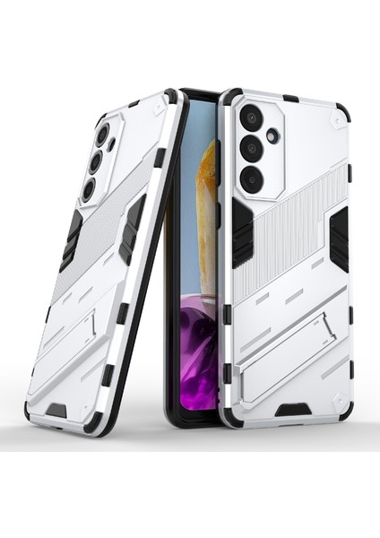Samsung Galaxy M55 5g Kılıf Kickstand Koruyucu Pc+Tpu Telefon Kapağı-Beyaz (Yurt Dışından)