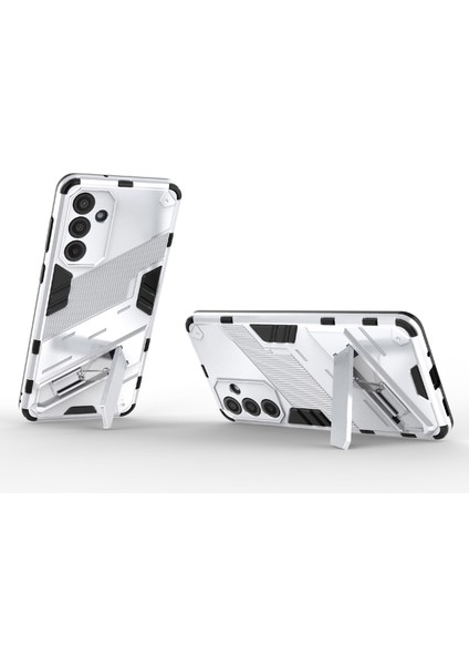Samsung Galaxy M55 5g Kılıf Kickstand Koruyucu Pc+Tpu Telefon Kapağı-Beyaz (Yurt Dışından)