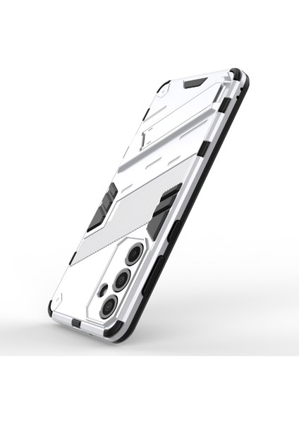 Samsung Galaxy M55 5g Kılıf Kickstand Koruyucu Pc+Tpu Telefon Kapağı-Beyaz (Yurt Dışından)