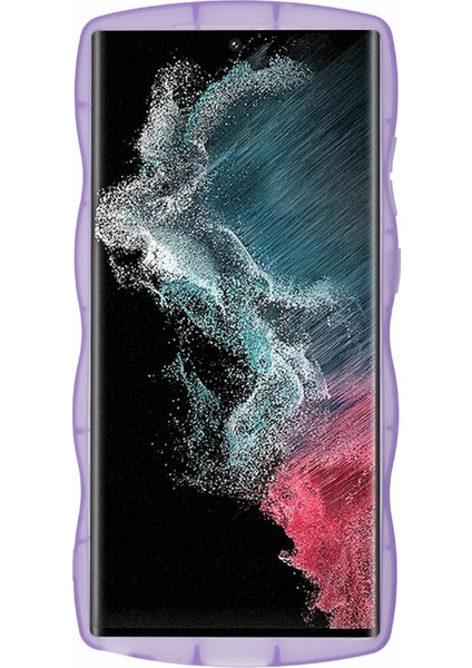 Samsung Galaxy S23 Ultra Kılıf Dalgalı Kenar Epoksi Tpu Telefon Kılıfı-Şeffaf Mor (Yurt Dışından) indirimleri