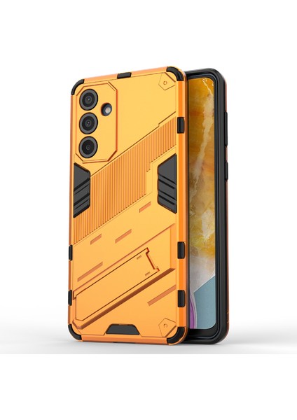 Samsung Galaxy M55 5g Kılıf Kickstand Koruyucu Pc+Tpu Telefon Kapağı-Turuncu (Yurt Dışından)