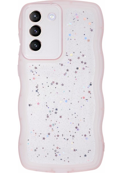 Samsung Galaxy S22+5G Dalgalı Kenar Tpu Kılıf Anti-Drop Epoksi Telefon Kapağı-Şeffaf Pembe (Yurt Dışından)