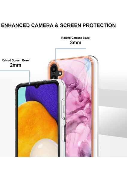 Samsung Galaxy A35 5g Tpu Kılıf Imd Mermer Desenli 2.0mm Telefon Kapağı-Gül (Yurt Dışından)