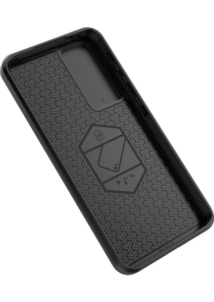 Samsung Galaxy A35 5g Kılıf Pc+Tpu Kaydırmalı Lens Kapaklı Düşme Önleyici Telefon Kapağı-Siyah (Yurt Dışından)