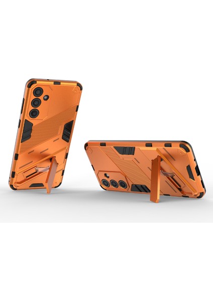 Samsung Galaxy M55 5g Kılıf Kickstand Koruyucu Pc+Tpu Telefon Kapağı-Turuncu (Yurt Dışından)