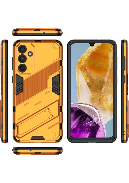 Samsung Galaxy M55 5g Kılıf Kickstand Koruyucu Pc+Tpu Telefon Kapağı-Turuncu (Yurt Dışından)