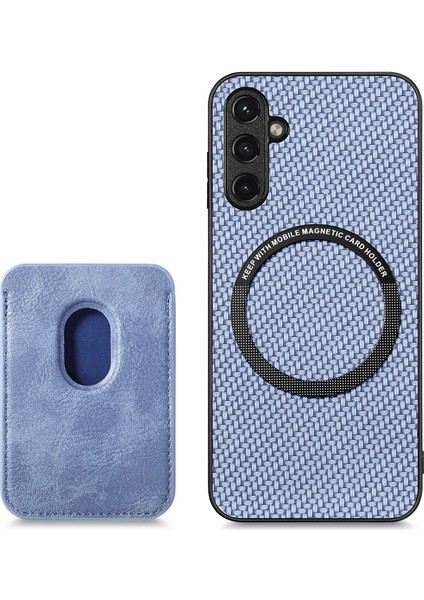 Samsung Galaxy A35 5g Kılıf Manyetik Çıkarılabilir Kart Yuvaları Deri Kaplamalı Tpu Telefon Kapağı-Mavi (Yurt Dışından)