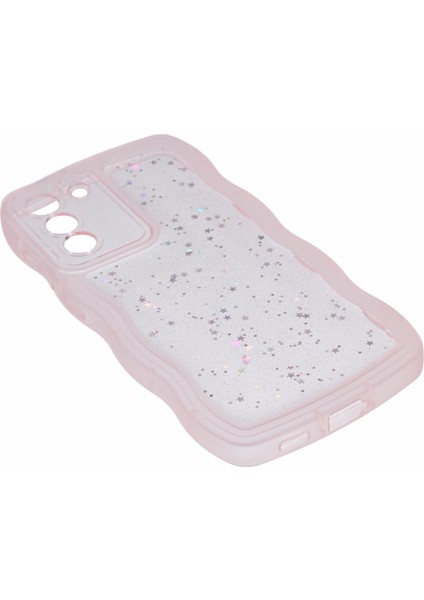Samsung Galaxy S21+5G Tpu Kılıf Dalgalı Kenar Epoksi Darbeye Dayanıklı Telefon Kapağı-Şeffaf Pembe (Yurt Dışından) indirimleri