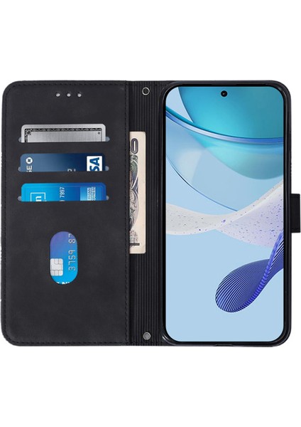 Samsung Galaxy Z Fold6 5g Kılıf Pu Deri Bilek Kayışı Manyetik Kapatma Telefon Kapağı-Siyah (Yurt Dışından)