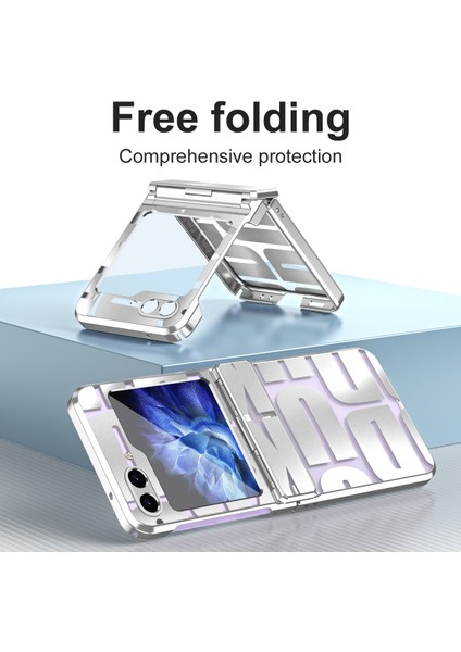 Samsung Galaxy Z Flip6 5g Kılıf Için Sert Pc Galvanik Telefon Kapağı Temperli Cam Filmi-Gümüş (Yurt Dışından)