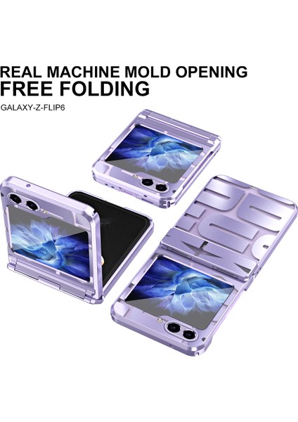 Samsung Galaxy Z Flip6 5g Kılıf Için Sert Pc Galvanik Telefon Kapağı Temperli Cam Filmi-Mor (Yurt Dışından)