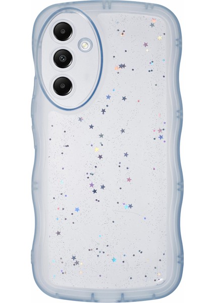 Samsung Galaxy A54 5g Tpu Kılıf Çizilmez Epoksi Dalgalı Kenar Arka Telefon Kapağı-Şeffaf Mavi (Yurt Dışından)