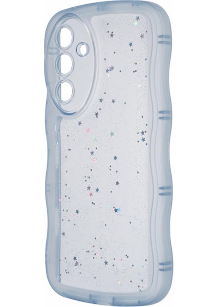 Samsung Galaxy A54 5g Tpu Kılıf Çizilmez Epoksi Dalgalı Kenar Arka Telefon Kapağı-Şeffaf Mavi (Yurt Dışından) modelleri