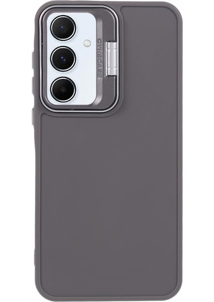 Samsung Galaxy A25 5G(GLOBAL)(161.0 x 76.5 x 8.3mm)Kılıf Kamera Lensi Kickstand Silikon Telefon Kapağı-Haki (Yurt Dışından)
