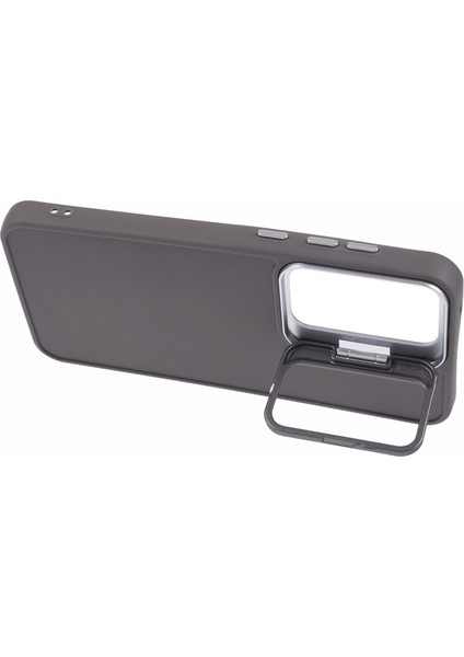 Samsung Galaxy A25 5G(GLOBAL)(161.0 x 76.5 x 8.3mm)Kılıf Kamera Lensi Kickstand Silikon Telefon Kapağı-Haki (Yurt Dışından)