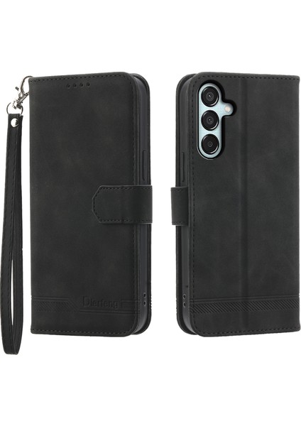 Samsung Galaxy M15 5g Kılıfları Baskılı Kart Tutucu Kabuk-Siyah Için Flip Stand Kapağı (Yurt Dışından)