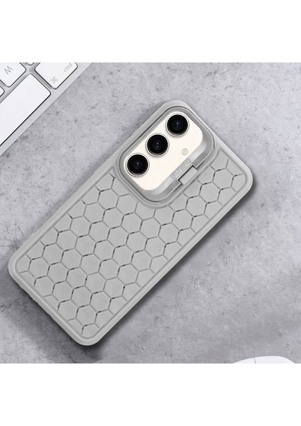 Samsung Galaxy A24 4G(162,1 x 77,6 x 8,3mm) Kılıf Isı Dağılımı Kickstand Telefon Tpu Kapak-Gri (Yurt Dışından)