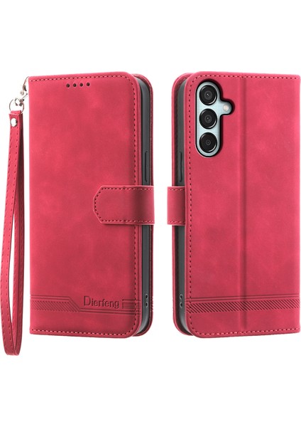 Samsung Galaxy M15 5g Kılıfları Baskılı Kart Tutucu Kabuk-Kırmızı Için Flip Stand Kapağı (Yurt Dışından)