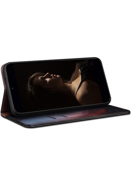 Samsung Galaxy M15 5g Kılıf Crazy Horse Dokulu Deri Flip Cüzdan Telefon Kapağı-Siyah (Yurt Dışından)