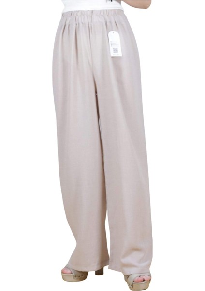 Keten Plazzo Pantolon-Bej fiyatları