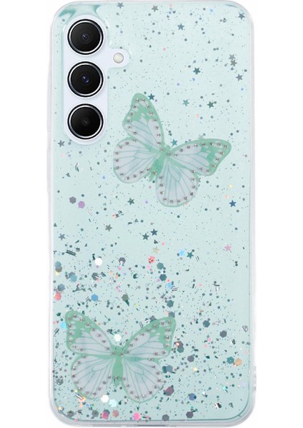 Samsung Galaxy A35 5g Ince Kılıf Desenli Tpu+Pvc Telefon Kabuğu-Yeşil (Yurt Dışından)