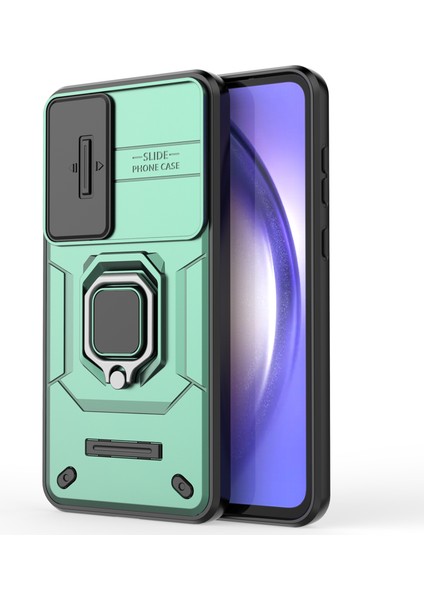 Samsung Galaxy A55 5g Kılıf Pc+Tpu Çizilmez Telefon Koruyucu Kapak, Slayt Lens Kapağı-Yeşil (Yurt Dışından) modelleri