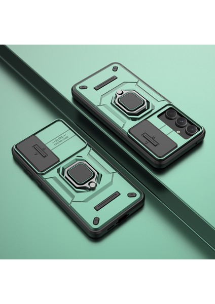Samsung Galaxy A55 5g Kılıf Pc+Tpu Çizilmez Telefon Koruyucu Kapak, Slayt Lens Kapağı-Yeşil (Yurt Dışından) indirimleri