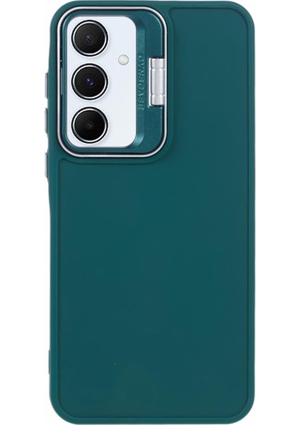 Samsung Galaxy A24 4G(162,1 x 77,6 x 8,3mm) Kılıf Silikon Telefon Kapağı Dahili Kickstand-Ordu Yeşili (Yurt Dışından)