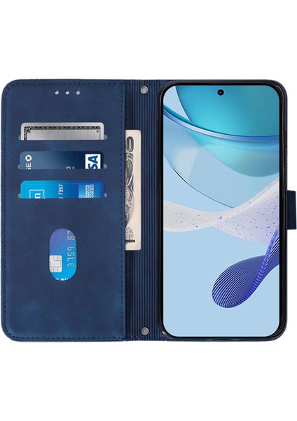 Seashell Digital Samsung Galaxy Z Fold6 5g Kılıf Omuz Askılı Pu Deri Baskılı Telefon Kılıfı-Safir (Yurt Dışından)