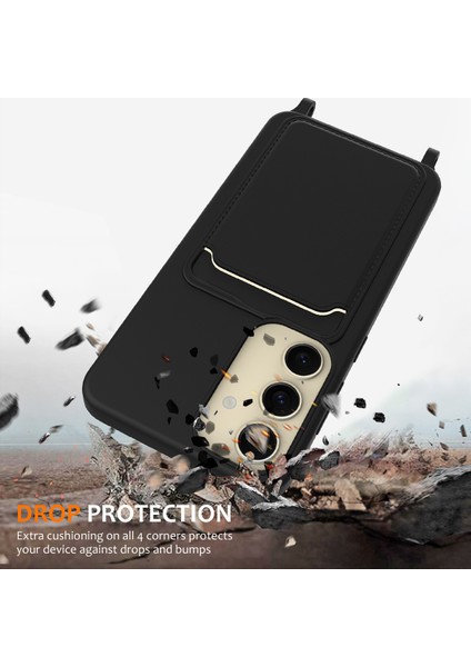 Samsung Galaxy S24+ Kılıf Kart Tutuculu Silikon Telefon Kılıfı - Siyah (Yurt Dışından) modelleri