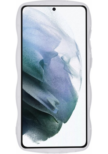 Samsung Galaxy S22+5G Dalgalı Kenar Tpu Kılıf Anti-Drop Epoksi Telefon Kapağı-Şeffaf Beyaz (Yurt Dışından)