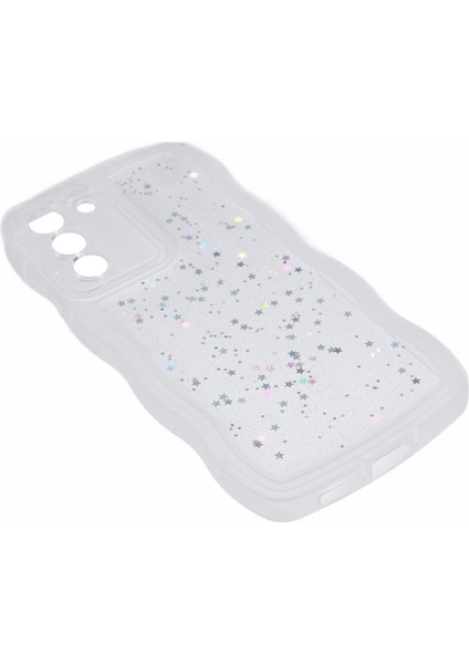 Samsung Galaxy S22+5G Dalgalı Kenar Tpu Kılıf Anti-Drop Epoksi Telefon Kapağı-Şeffaf Beyaz (Yurt Dışından)