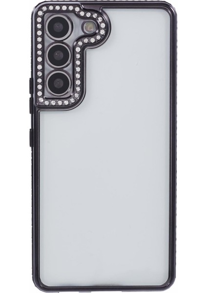 Samsung Galaxy S22 5g Kılıf Için Tpu Düşme Koruması Bling Rhinestones Dekor Telefon Kabuk-Siyah (Yurt Dışından)