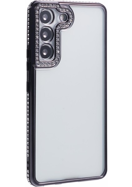 Samsung Galaxy S22 5g Kılıf Için Tpu Düşme Koruması Bling Rhinestones Dekor Telefon Kabuk-Siyah (Yurt Dışından) modelleri