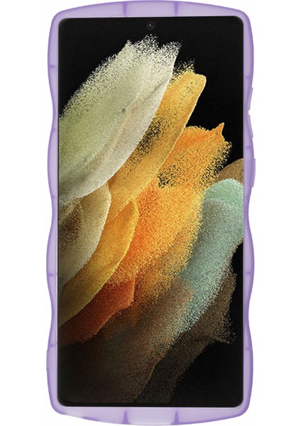 Samsung Galaxy S21 Ultra 5g Kılıf Için Dalgalı Kenarlı-Şeffaf Mor Epoksi Tpu Telefon Kabuğu (Yurt Dışından) fiyatları