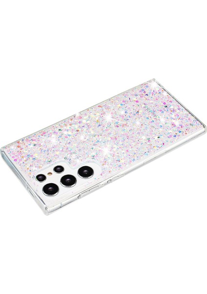 Samsung Galaxy S24 Ultra Darbeye Dayanıklı Kapak Sparkle Epoksi Tpu Telefon Kılıfı-Beyaz (Yurt Dışından) fiyatları