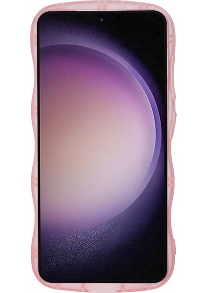 Samsung Galaxy S23+SLIM Kılıf Dalgalı Kenarlı Epoksi Tpu Telefon Kapağı-Şeffaf Pembe (Yurt Dışından) fiyatları