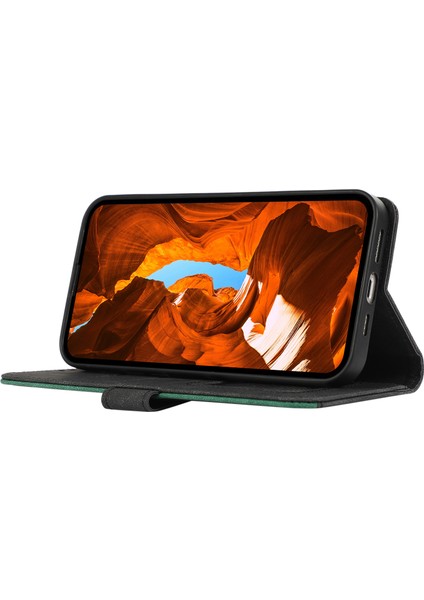 Samsung Galaxy S24+ Kılıf Pu Deri Rfıd Engelleme Telefon Standı Kapağı-Siyah (Yurt Dışından)
