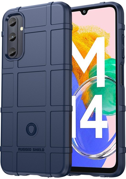 Samsung Galaxy M14 4g Kılıf Kare Izgara Doku Kaymaz Tpu Telefon Kapağı-Mavi (Yurt Dışından)