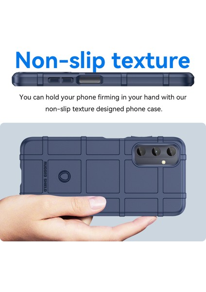 Samsung Galaxy M14 4g Kılıf Kare Izgara Doku Kaymaz Tpu Telefon Kapağı-Mavi (Yurt Dışından) fiyatları