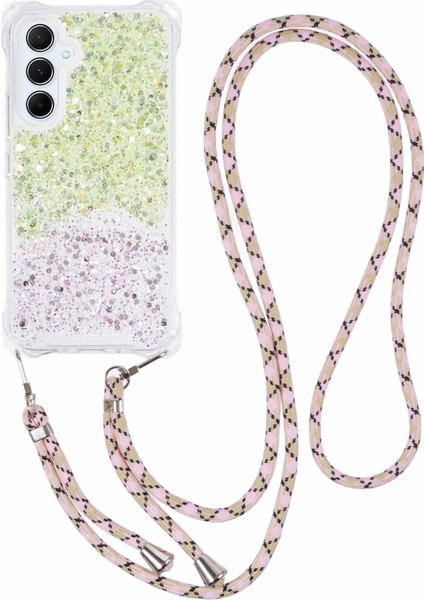 Samsung Galaxy A34 5g Kapak Degrade Tpu+Akrilik Askılı Cep Telefonu Kılıfı-Sarı+Pembe (Yurt Dışından)