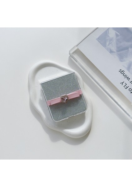 Samsung Galaxy Z Flip5 5g Parıltılı Pudra Telefon Kılıfı P Telefon Kapağı Sevimli Fiyonk-Pembe (Yurt Dışından) modelleri