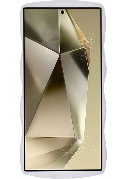 Samsung Galaxy S24 Ultra Ince Kılıf Dalgalı Kenar Epoksi Tpu Telefon Kapağı-Şeffaf Beyaz (Yurt Dışından) indirimleri