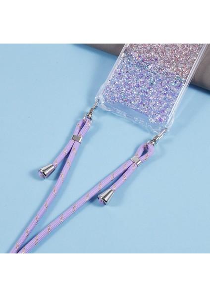 Samsung Galaxy A55 5g Kapak Kalınlaşmak 4 Köşe Tpu+Akrilik Degrade Telefon Kılıfı Uzun Askı-Pembe+Mor Için (Yurt Dışından)