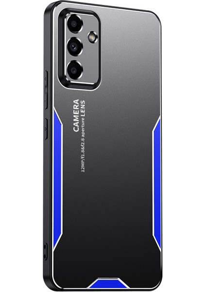 Samsung Galaxy M55 5g Kılıf Alüminyum Alaşımlı+Pc+Tpu Askeri Düşmeye Lı Telefon Kapağı-Mavi (Yurt Dışından)